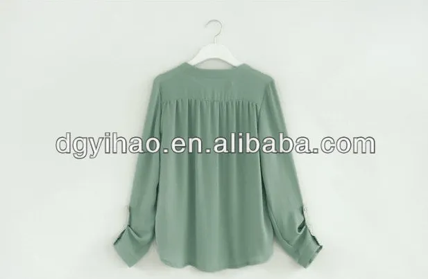 Yihao 2015 mujeres blusa del tamaño S-XXL Blusas Sexy gasa mujeres ...