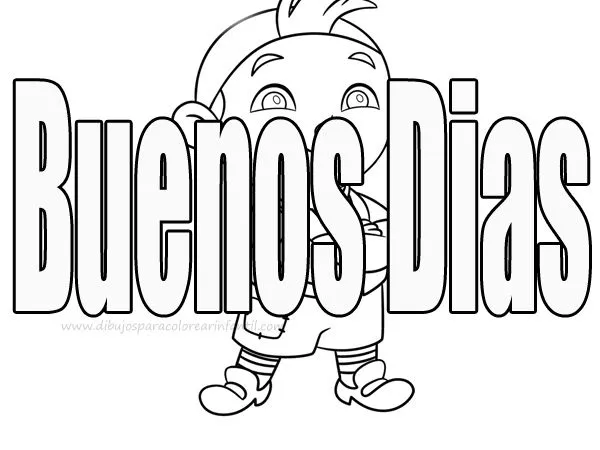 Buenos Dias para colorear ~ Dibujos para Colorear Infantil