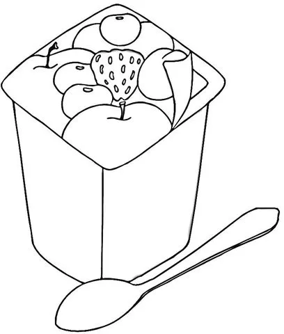 Yogurt coloring page | Super Coloring