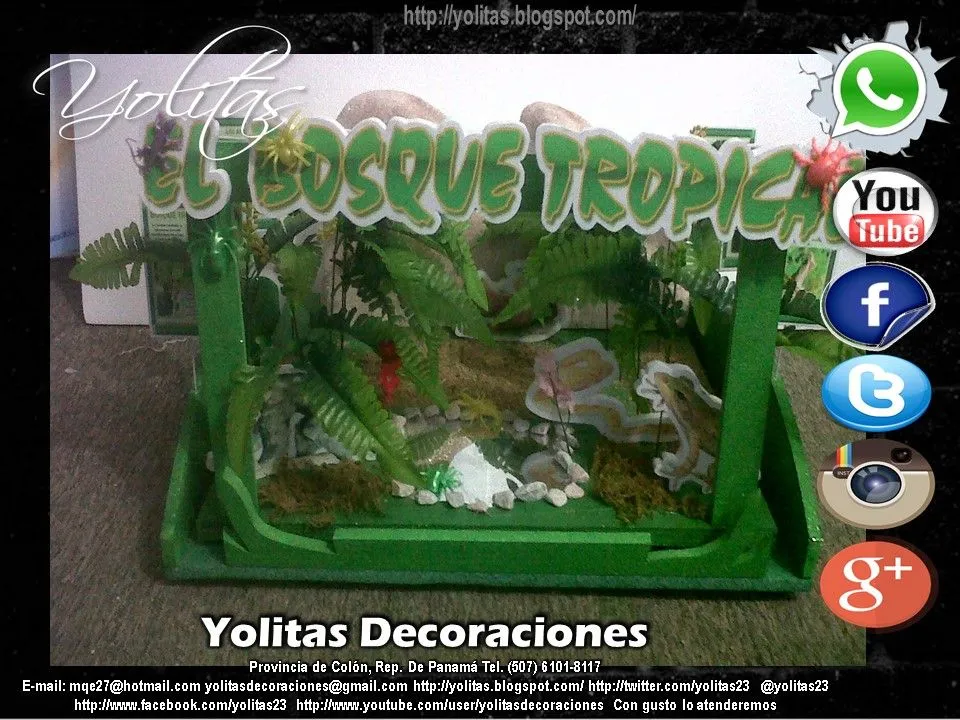 Yolitas Decoraciones: Maqueta del Bosque Tropical Panamá