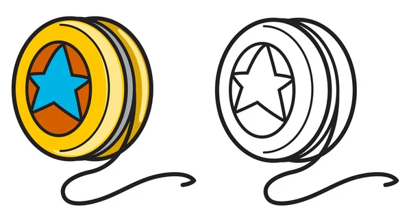 Yoyo color y blanco y negro para colorear libro — Vector stock ... Yoyo color y blanco y negro para colorear libro — Vector stock ...