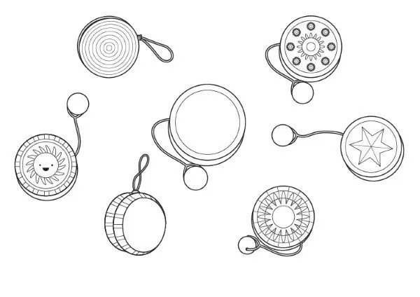 Yoyos: dibujo para colorear e imprimir
