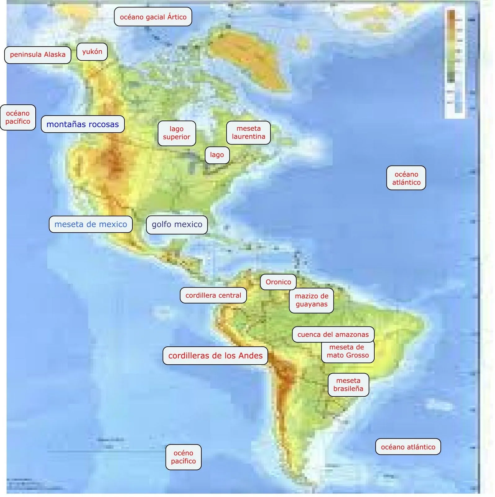 Yuri: Mapa físico de América