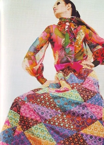 Yves Saint Laurent Patchwork Dress, 1969 #vintage #fashion #1960s ... Yves Saint Laurent Patchwork Dress, 1969 #vintage #fashion #1960s ...