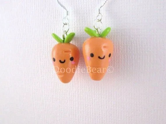Zanahorias Kawaii Cute polímero arcilla encanto por DoodieBear