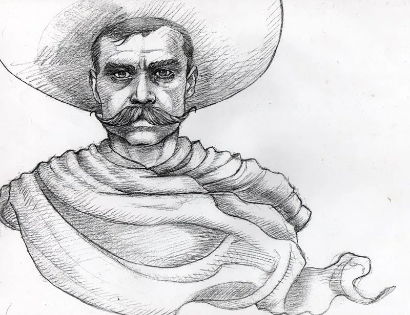 zapata" dibujo para propuesta de escultura