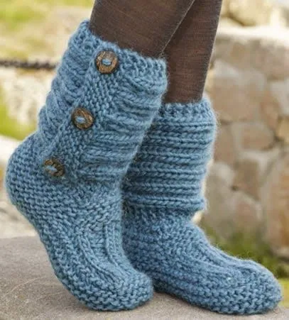 Zapatilla o Calcetín Tejido a Palillo Paso a Paso | Patrones ... Zapatilla o Calcetín Tejido a Palillo Paso a Paso | Patrones ...