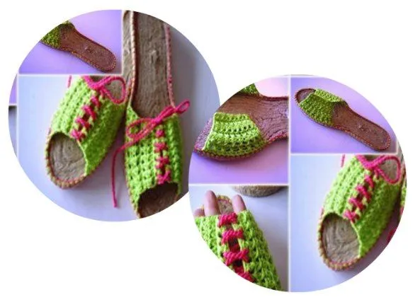 Como hacer Zapatillas de Crochet con suela de esparto - Patrones ... Como hacer Zapatillas de Crochet con suela de esparto - Patrones ...