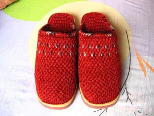 Zapatillas de Crochet con Suela de Goma - Patrones Crochet ... Zapatillas de Crochet con Suela de Goma - Patrones Crochet ...