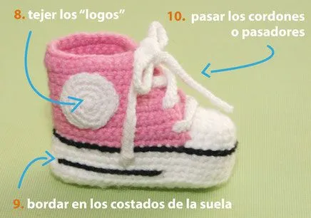 Zapatillas o sneakers para bebes - Tejiendo Perú Zapatillas o sneakers para bebes - Tejiendo Perú
