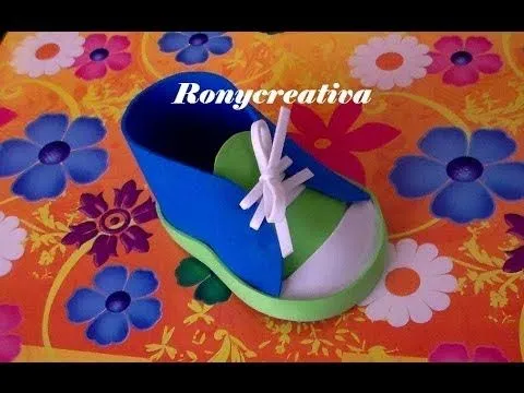 ZAPATITO PARA BABYSHOWER (DULCERO DE FOAMY) / BABYSHOWER SHOE ...