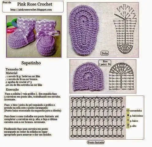 Zapatito para bebé tejido con ganchillo | Crochet y Dos agujas