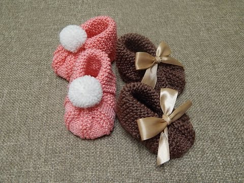 Zapatitos para Bebe dos Agujas - YouTube