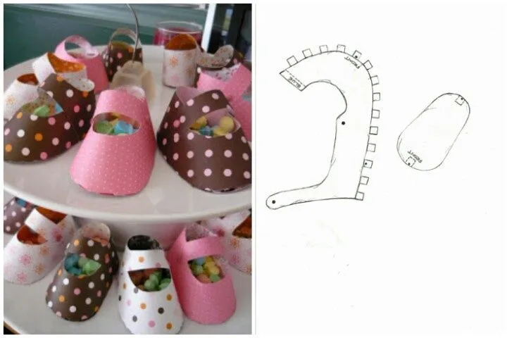 Zapatitos de Bebe hechos en papel para BaBy Shower | Baby Shower ... Zapatitos de Bebe hechos en papel para BaBy Shower | Baby Shower ...