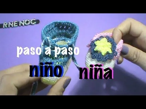 ZAPATITOS PARA BEBE NIÑO NIÑA GANCHILLO - YouTube