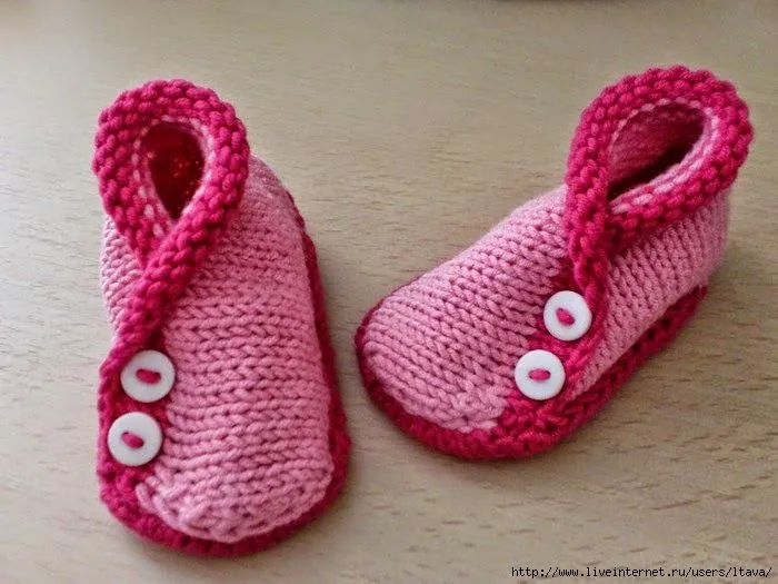 Zapatitos de bebé paso a paso - tejido con dos agujas / palillos ... Zapatitos de bebé paso a paso - tejido con dos agujas / palillos ...