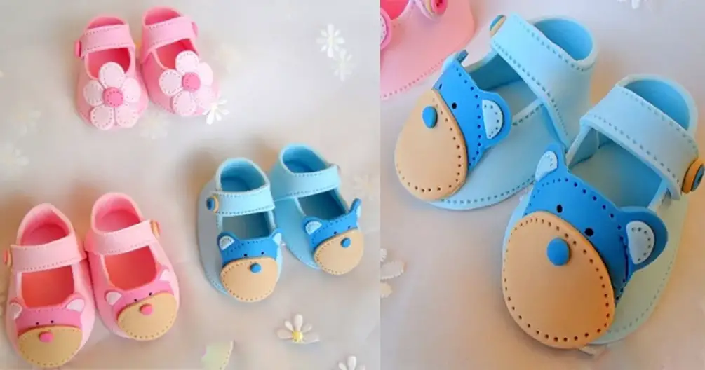 Zapatitos de foamy o goma eva para baby shower - Dale Detalles Zapatitos de foamy o goma eva para baby shower - Dale Detalles