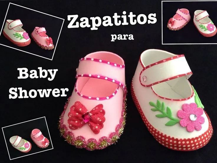 ZAPATITOS DE NIÑA PARA BABY SHOWER CON FOAMY O GOMA EVA ...