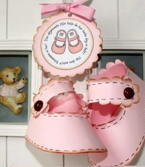 zapatitos de papel- cartulina para baby shower. | BB Regina ... zapatitos de papel- cartulina para baby shower. | BB Regina ...