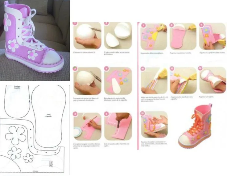 Zapato de goma eva paso a paso. | Goma EVA | Pinterest Zapato de goma eva paso a paso. | Goma EVA | Pinterest