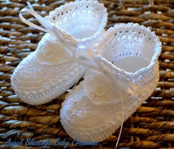 Zapatos de Bautizo Botitas Blancas para Niño por AngelBlessings12