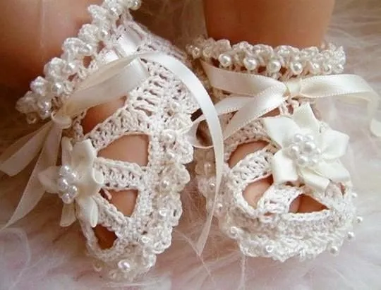 Zapatos para bautizo | Tejidos para bebe | Pinterest