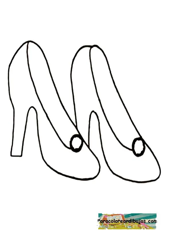 zapatos de tacon para colorear | Colorear dibujos zapatos de tacon para colorear | Colorear dibujos