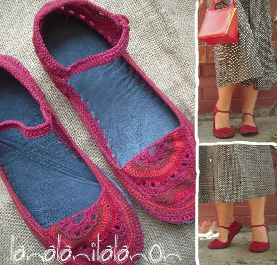 Zapatos tejidos a crochet para dama - Imagui