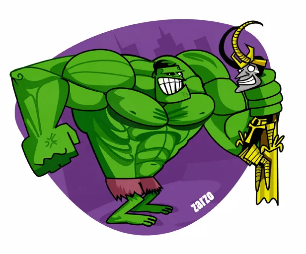 Zarzo. Ilustrador: Hulk y el pizpireto Loki