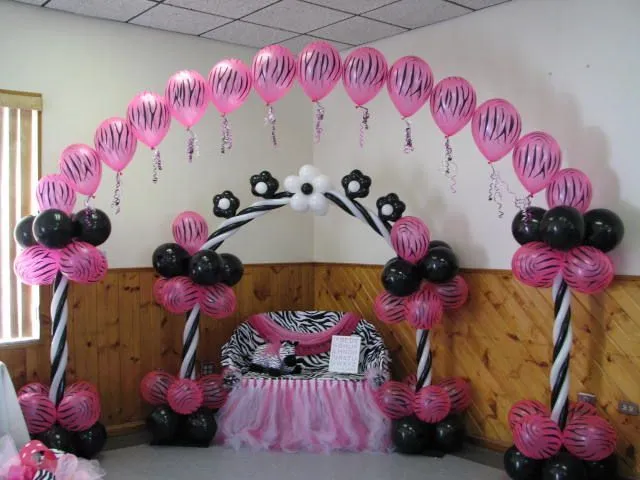 Zebra baby shower balloon decor | Balloon Arches | Pinterest ...