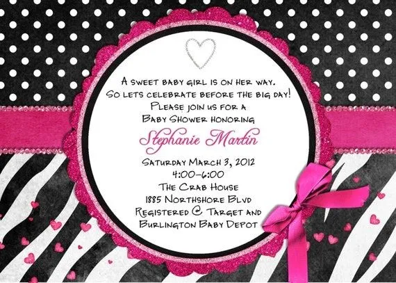 Zebra Baby Shower Invitation Printable and Custom por 3PeasPrints Zebra Baby Shower Invitation Printable and Custom por 3PeasPrints
