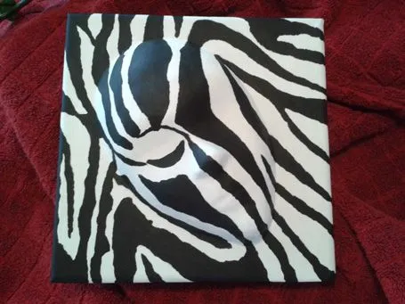 ZEBRA Máscara de cartapesta sobre lienzo decoración piel de cebra ...