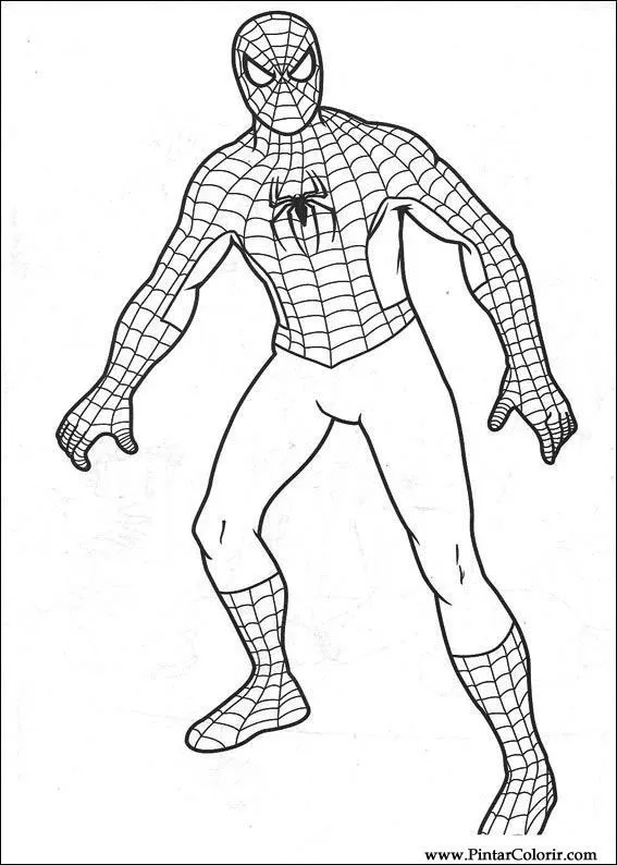 Zeichnungen zu malen und Farbe Spiderman - Print Design 007