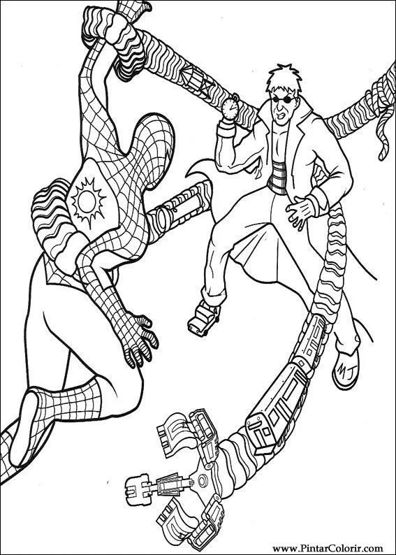Zeichnungen zu malen und Farbe Spiderman - Print Design 033
