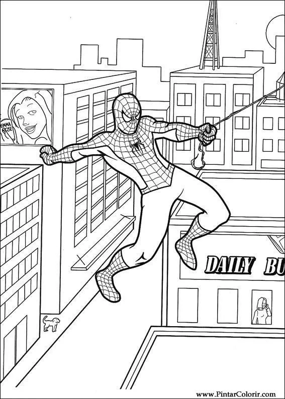 Zeichnungen zu malen und Farbe Spiderman - Print Design 048