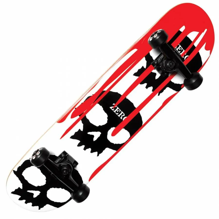 Zero Skateboards Zero 3 Skulls W/Blood White Complete Skateboard ...