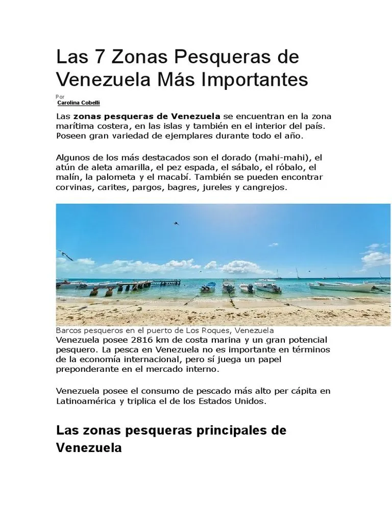 Las 7 Zonas Pesqueras de Venezuela Más Importantes | PDF | Venezuela | Río Las 7 Zonas Pesqueras de Venezuela Más Importantes | PDF | Venezuela | Río