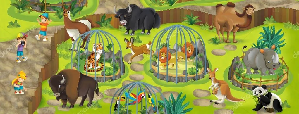 Zoológico de dibujos animados — Foto stock © agaes8080 #42270367 Zoológico de dibujos animados — Foto stock © agaes8080 #42270367