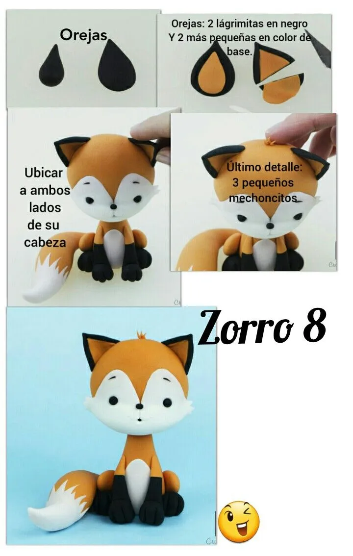 Zorro 8. | Animalitos en porcelana fria, Porcelana fría, Artesanías y  manualidades
