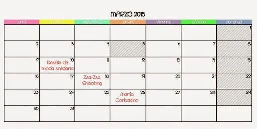 ZSA ZSA ZSÚ: Agenda Marzo 2015